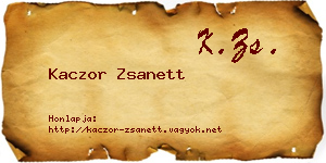 Kaczor Zsanett névjegykártya